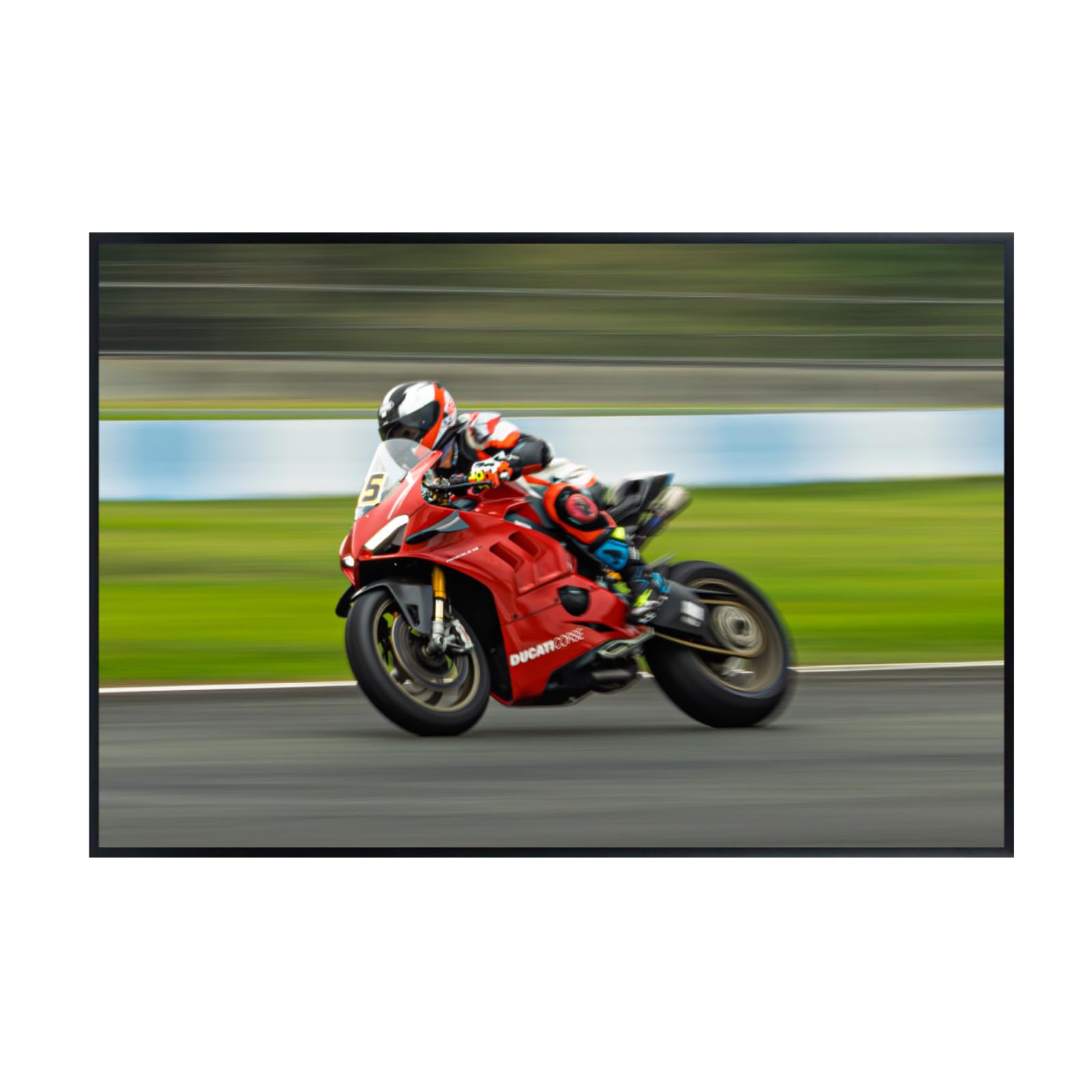 Ducati Panigale V4 Motorcycle Poster – Superbike Wall Art for Garage, Office, or Man Cave