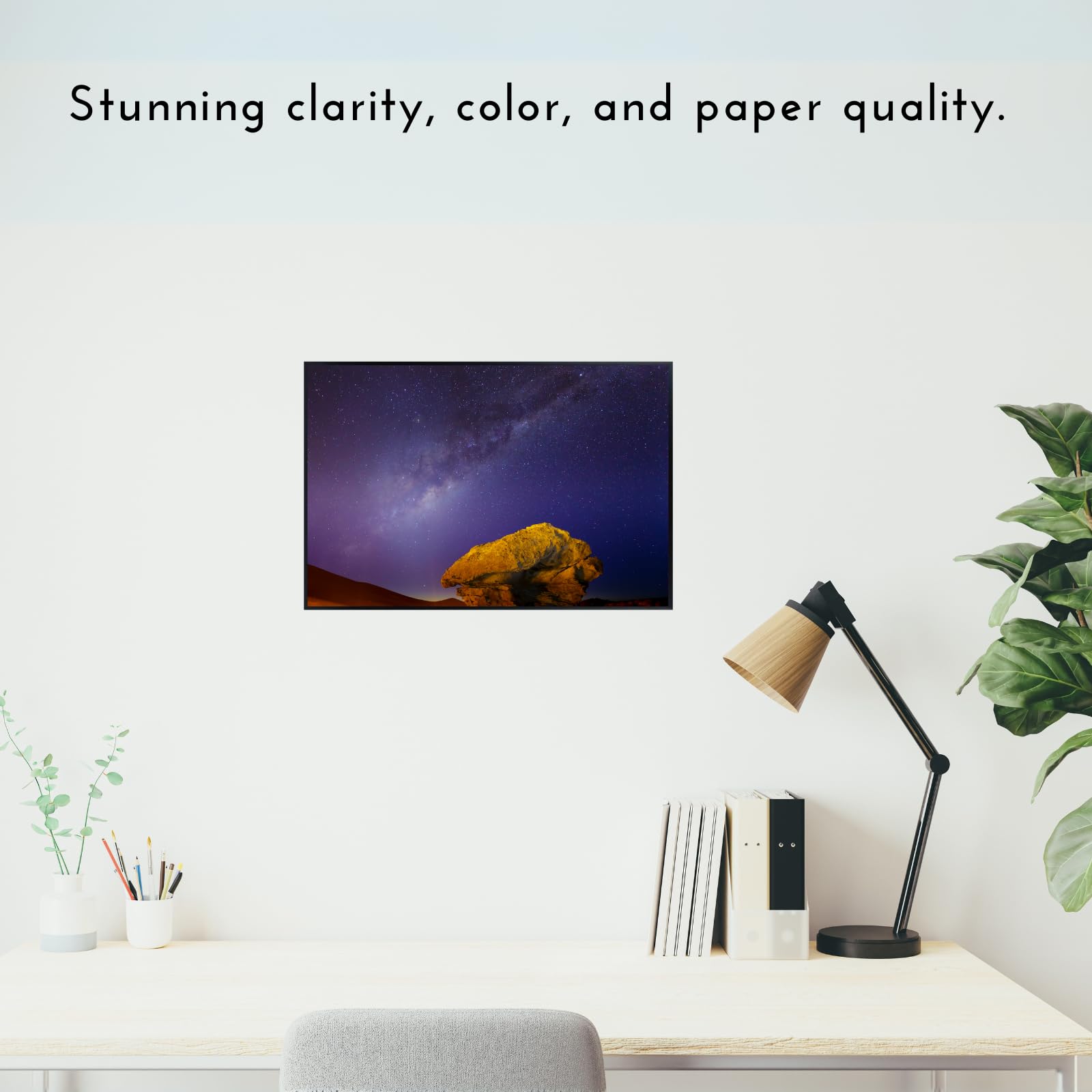 Blessed Posters Milky Way Poster – Galaxy Night Sky Wall Art for Bedroom Living Room Office or Home Decor – Space Astronomy Photography Print