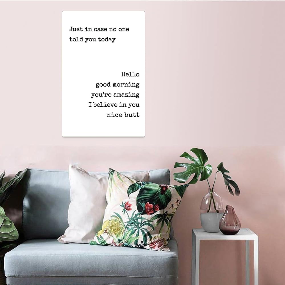 Funny Bathroom Wall Art – Positive Affirmations Poster – Motivational Print for Bedroom or Bathroom Decor – Gift for Women and Girls