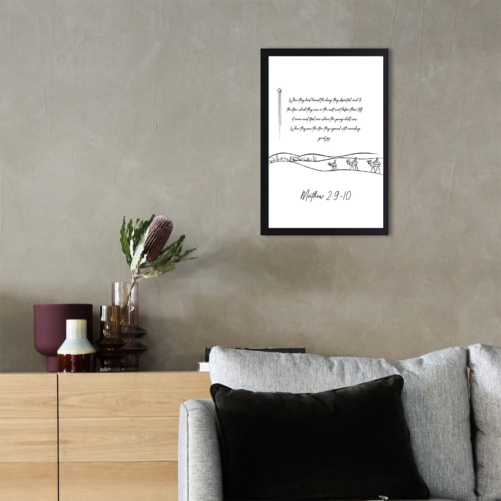 Blessed Posters Christian Wall Art – Matthew 2:9-10 Scripture Print – Inspirational Bible Verse Decor Jesus Gift