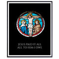 Stained Glass Christian Wall Art Jesus Poster Print Inspirational Religious Artwork Modern Faith Home Decor Gift for Christians