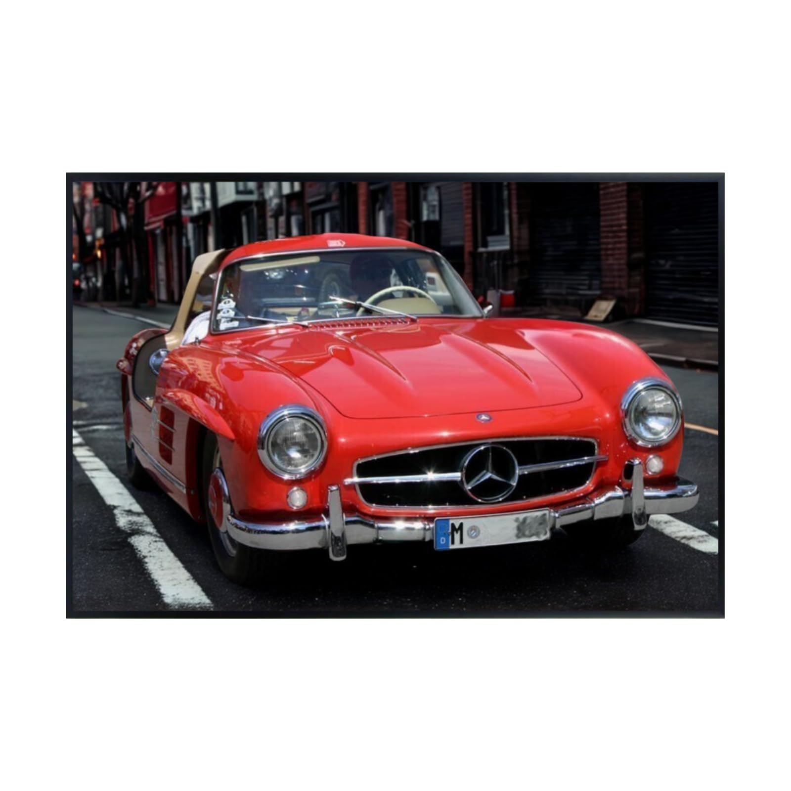 Blessed Posters Mercedes-Benz 300SL Gullwing Poster – Classic Sports Car Wall Art Print – Luxury Automotive Poster for Garage Office Bedroom Living Room
