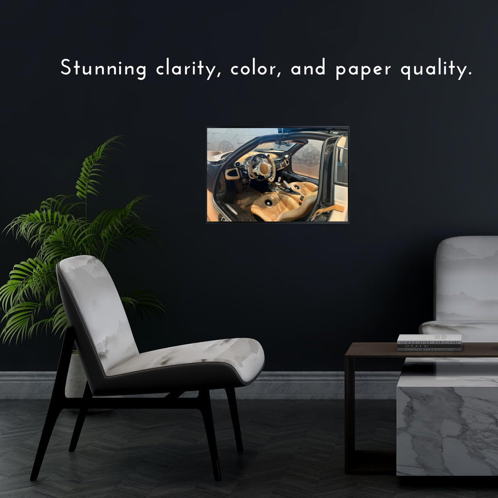 Blessed Posters Pagani Huayra Poster – Exotic Supercar Wall Art Print for Garage Office Bedroom Living Room Décor – Luxury Car Gift