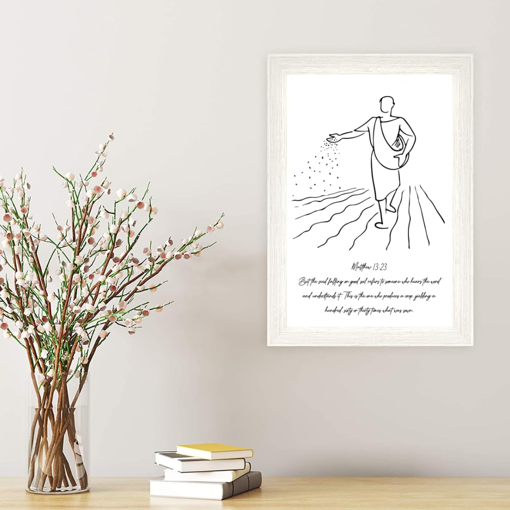 Bible Verse Wall Art Poster Matthew 13:23 Scripture Print Christian Home Decor Religious Gift Spiritual Decoration