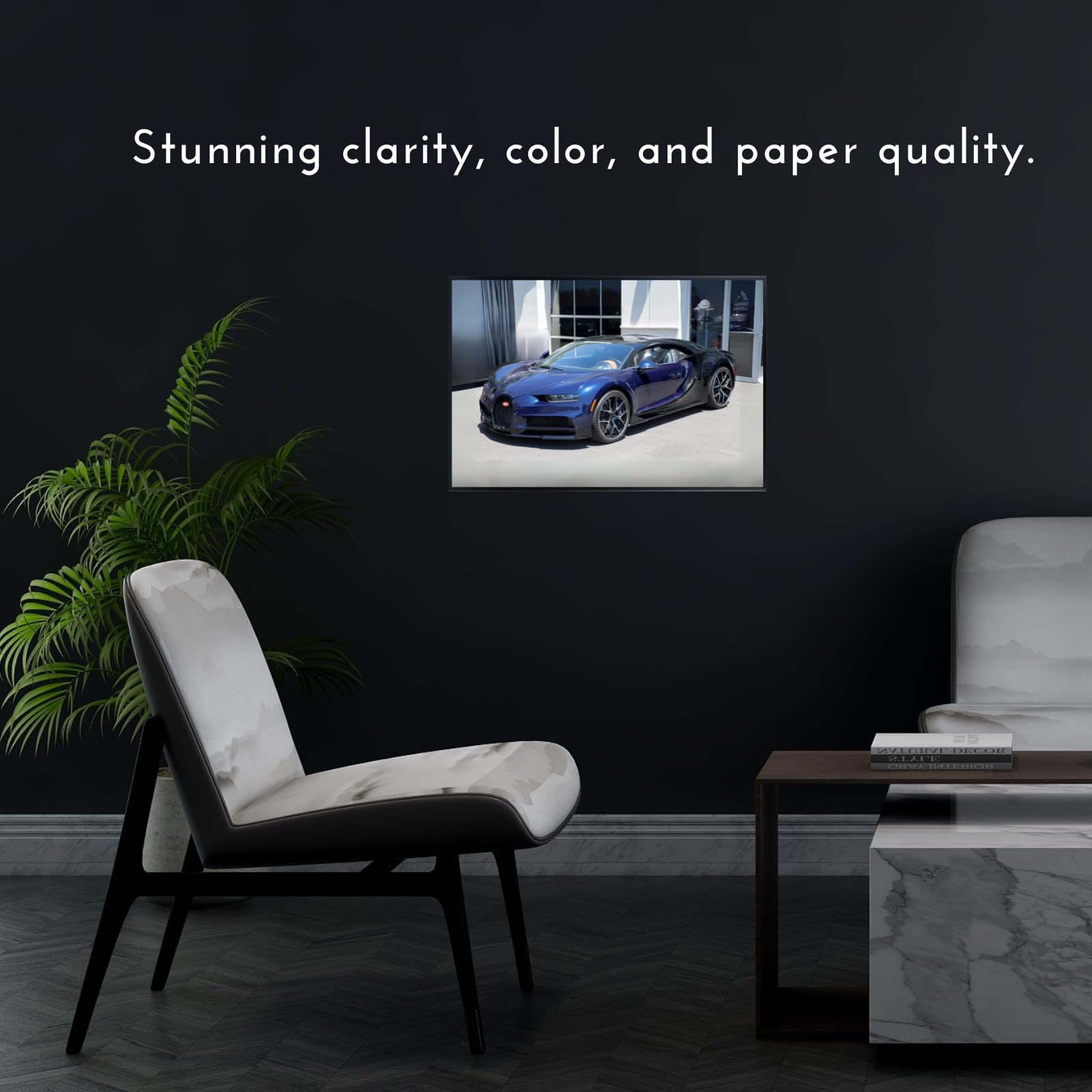 Blessed Posters Bugatti Chiron Poster – Luxury Hypercar Wall Art Print for Garage Office Bedroom Living Room Décor – Exotic Car Gift