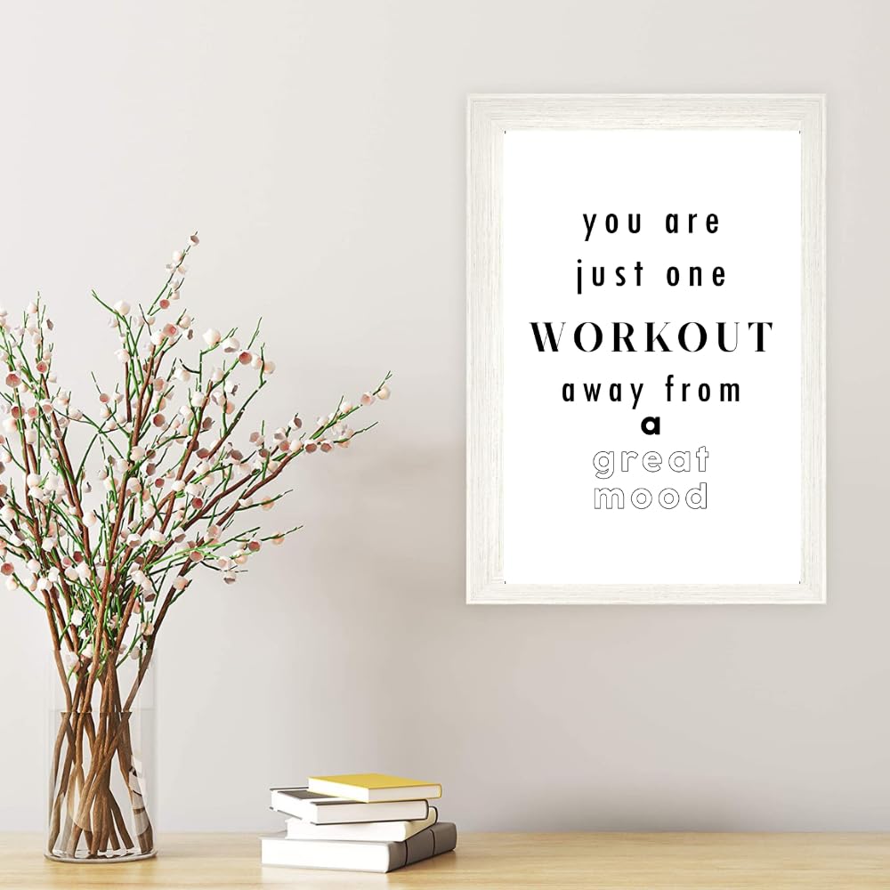 One Workout Away from a Great Mood Wall Art – Motivational Gym Poster – Fitness Quote Print for Home Gym or Workout Room – Gift for Gym Lovers