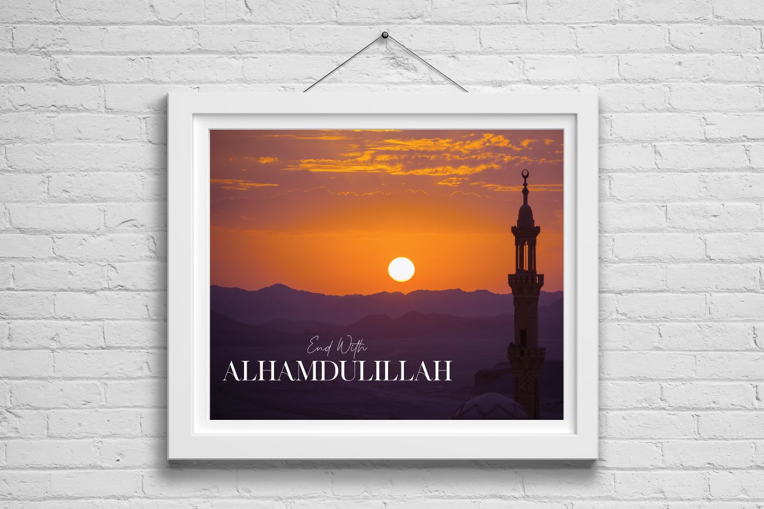 Alhamdulillah Poster Muslim Motivational Quote Wall Art Islamic Home Office Decor Quranic Print Gifts for Muslims
