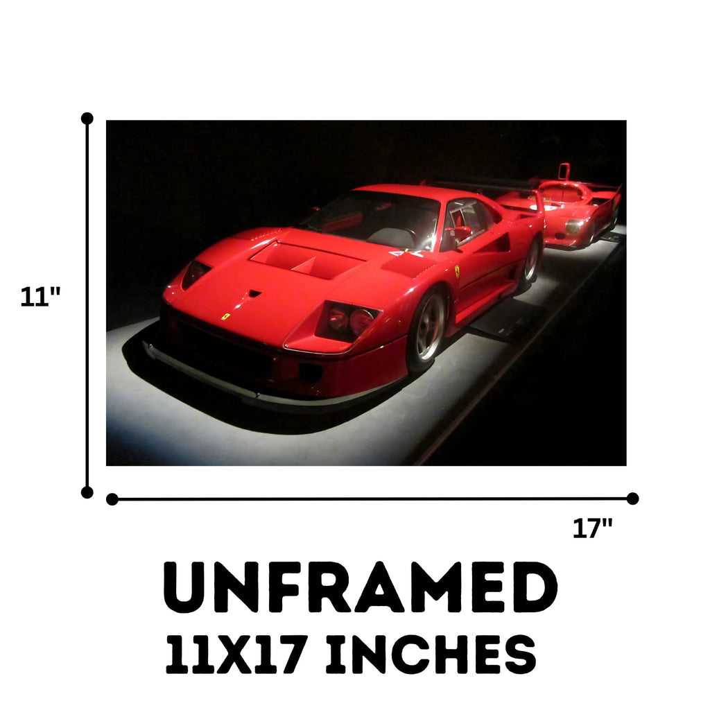 Blessed Posters Ferrari F40 Poster Luxury Classic Supercar Wall Art Print for Living Room Bedroom Office Garage Décor