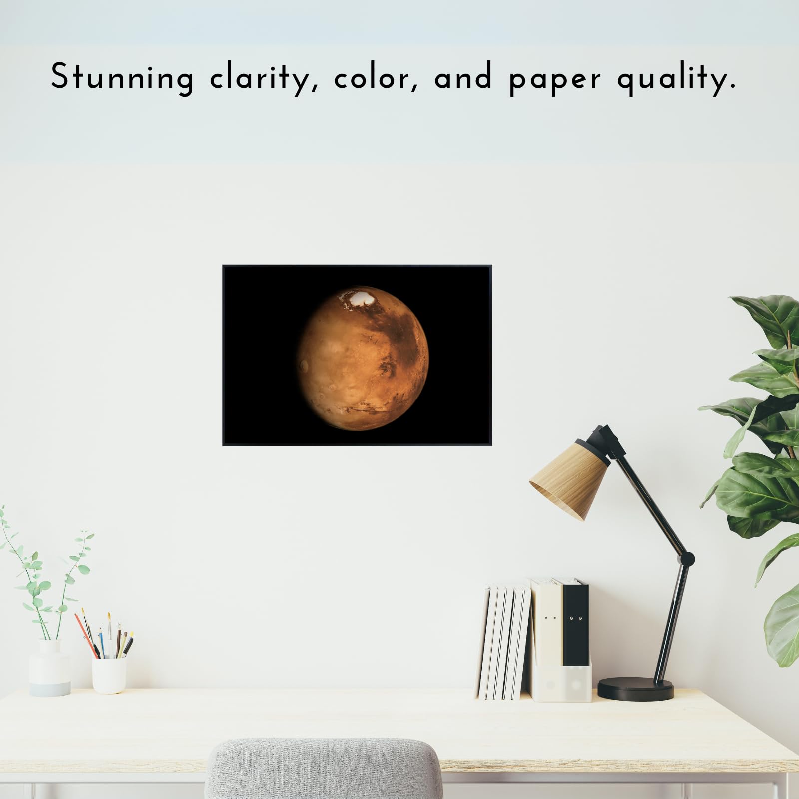 Blessed Posters Planet Mars Poster – Night Sky Wall Art Print for Home Bedroom Office Decor – Space Astronomy Artwork
