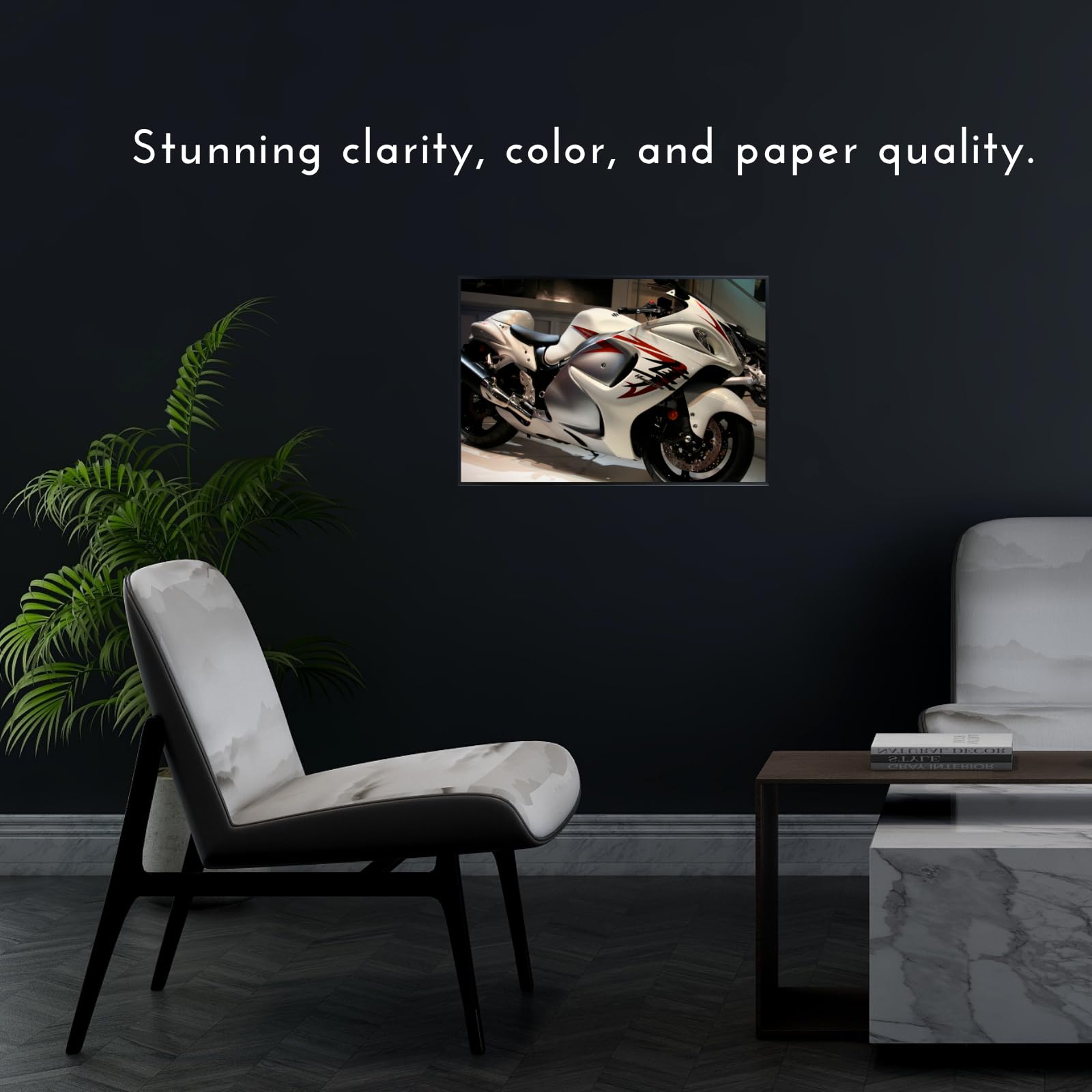 Suzuki Hayabusa Poster - Sport Motorcycle Wall Art for Garage, Home, Office or Living Room