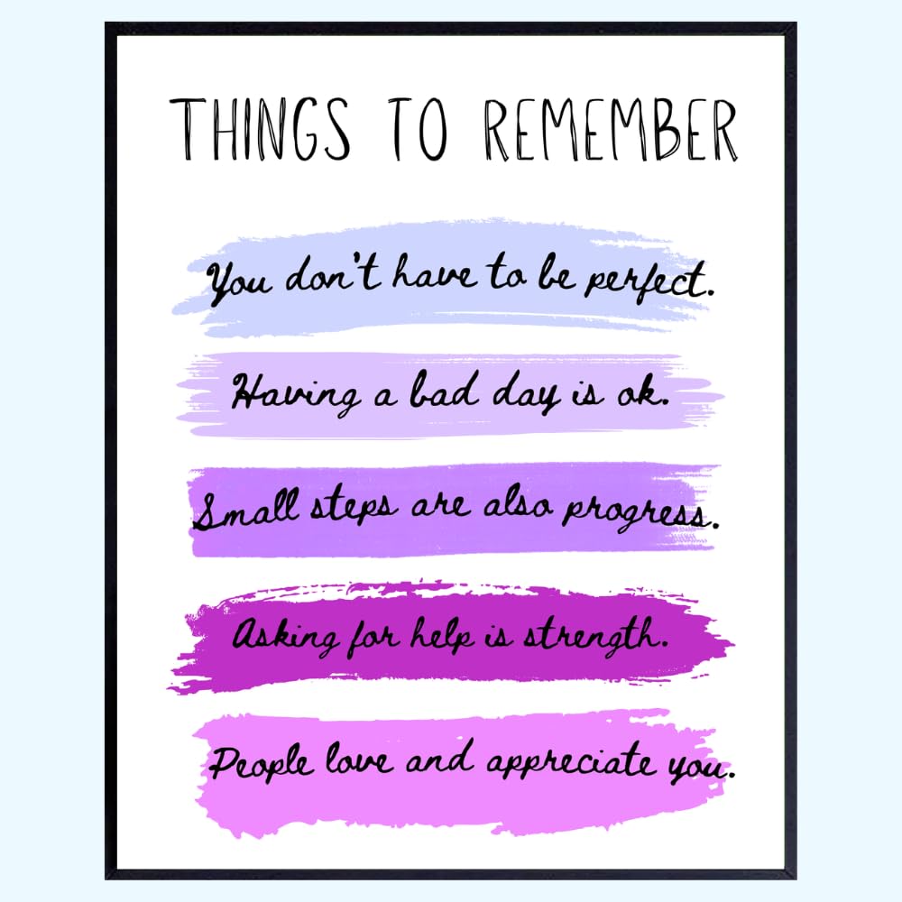 Things to Remember Wall Art Print - Positive Affirmation Poster - Inspirational Quote Decor for Bedroom Living Room Office - Motivational Gifts for Women Girls
