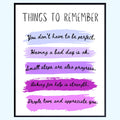 Things to Remember Wall Art Print - Positive Affirmation Poster - Inspirational Quote Decor for Bedroom Living Room Office - Motivational Gifts for Women Girls