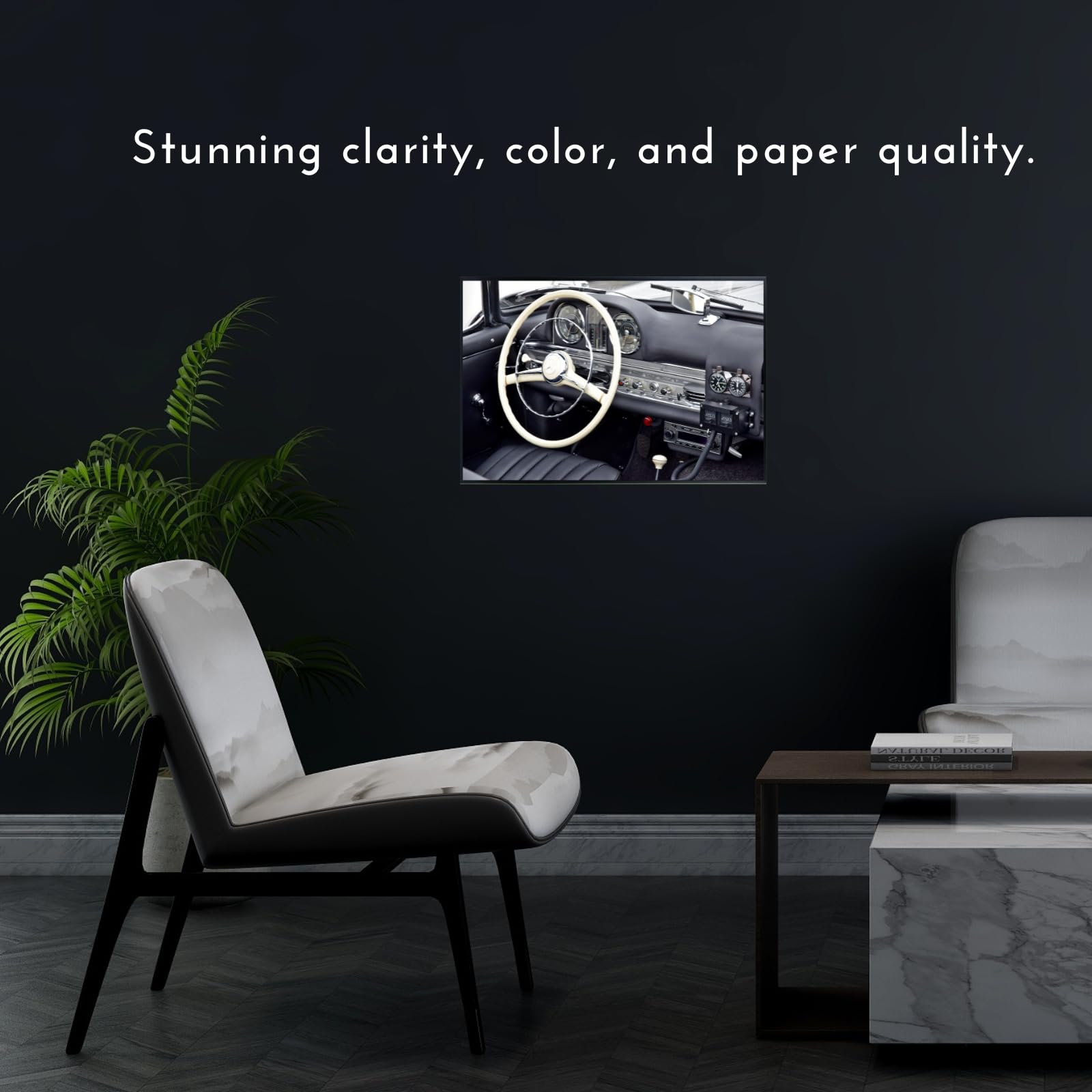 Blessed Posters Mercedes-Benz 300SL Gullwing Wall Art – Classic German Sports Car Poster for Garage, Office, or Living Room – Vintage Automotive Print – Luxury Car Decor Gift
