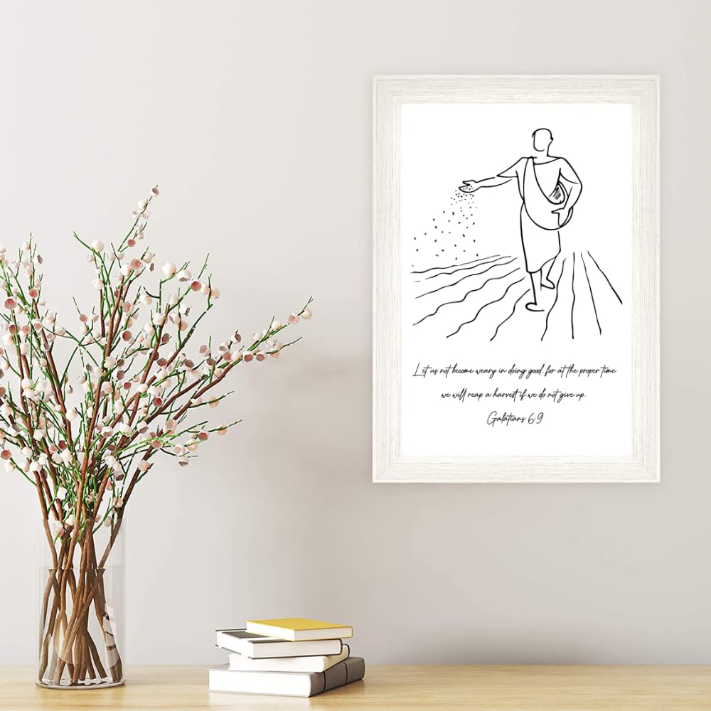 Bible Verse Wall Art Poster Galatians 6:9 Scripture Print Christian Home Decor Religious Gift Spiritual Decoration