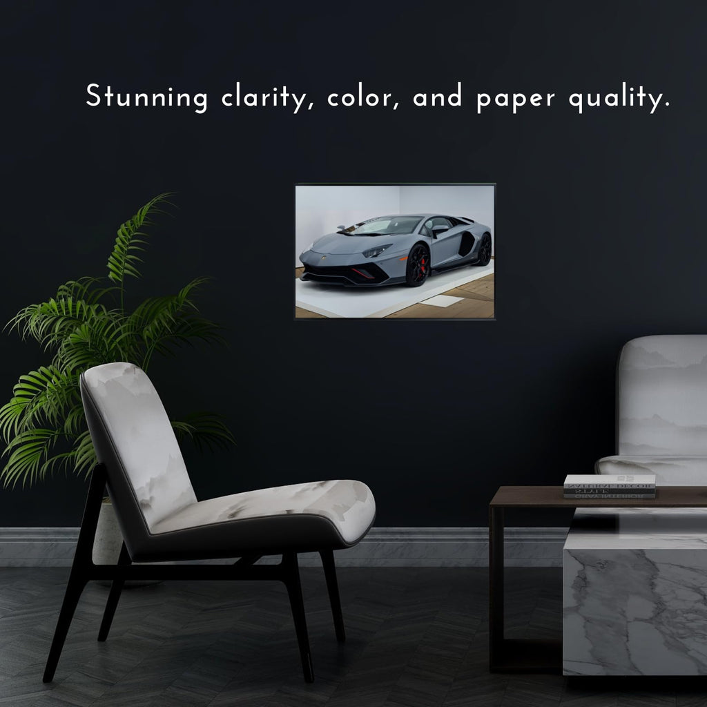 Blessed Posters Lamborghini Aventador Poster – Modern Supercar Wall Art Print, Hypercar Artwork for Garage, Office, Bedroom, or Living Room Decor