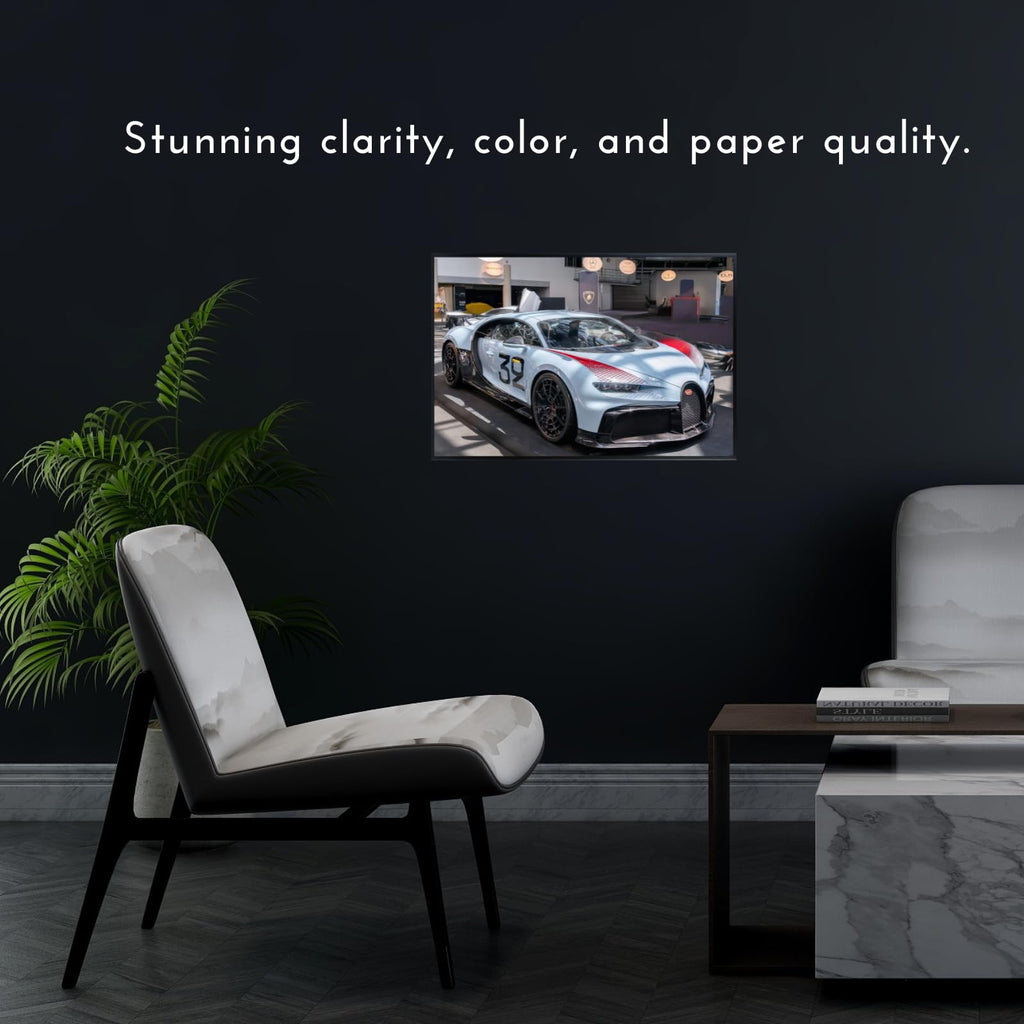 Blessed Posters Bugatti Chiron Wall Art – Modern Supercar Poster for Garage, Office, or Living Room – Luxury Hypercar Print – Automotive Art Gift for Car Collectors