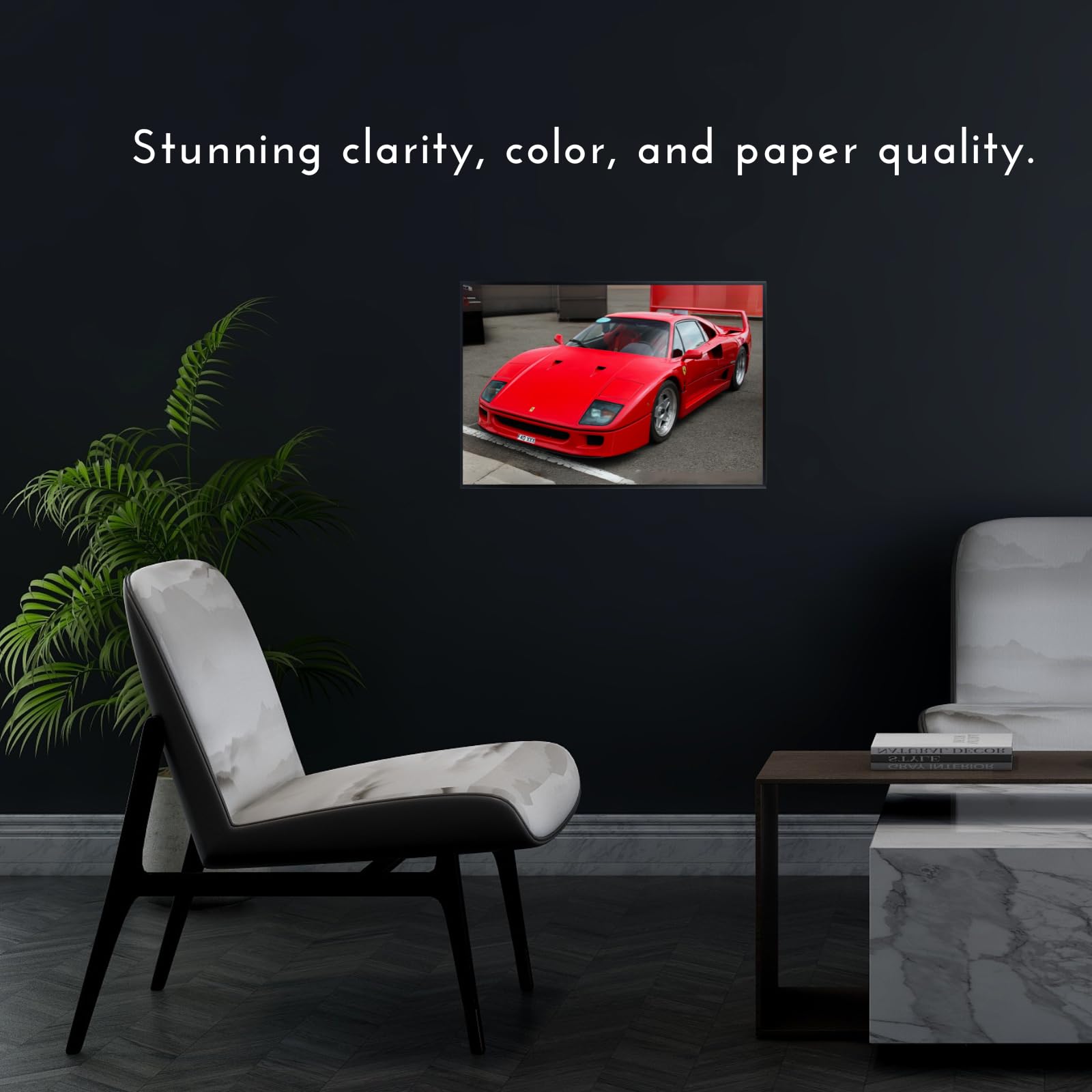 Blessed Posters Ferrari F40 Poster Luxury Supercar Wall Art Automotive Print Garage Office Home Decor