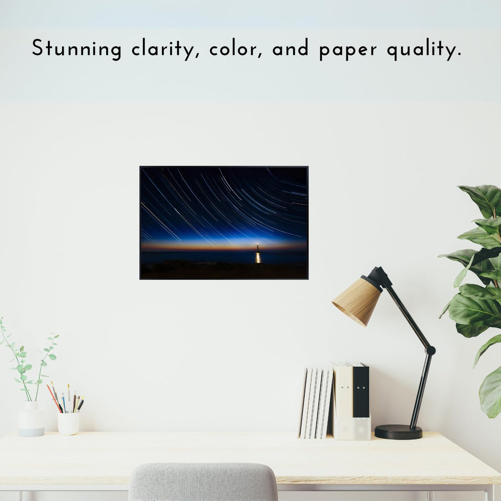 Blessed Posters Star Trails Panorama Poster – Galaxy Night Sky Wall Art for Bedroom Living Room Office or Home Decor – Space Astronomy Photography Print