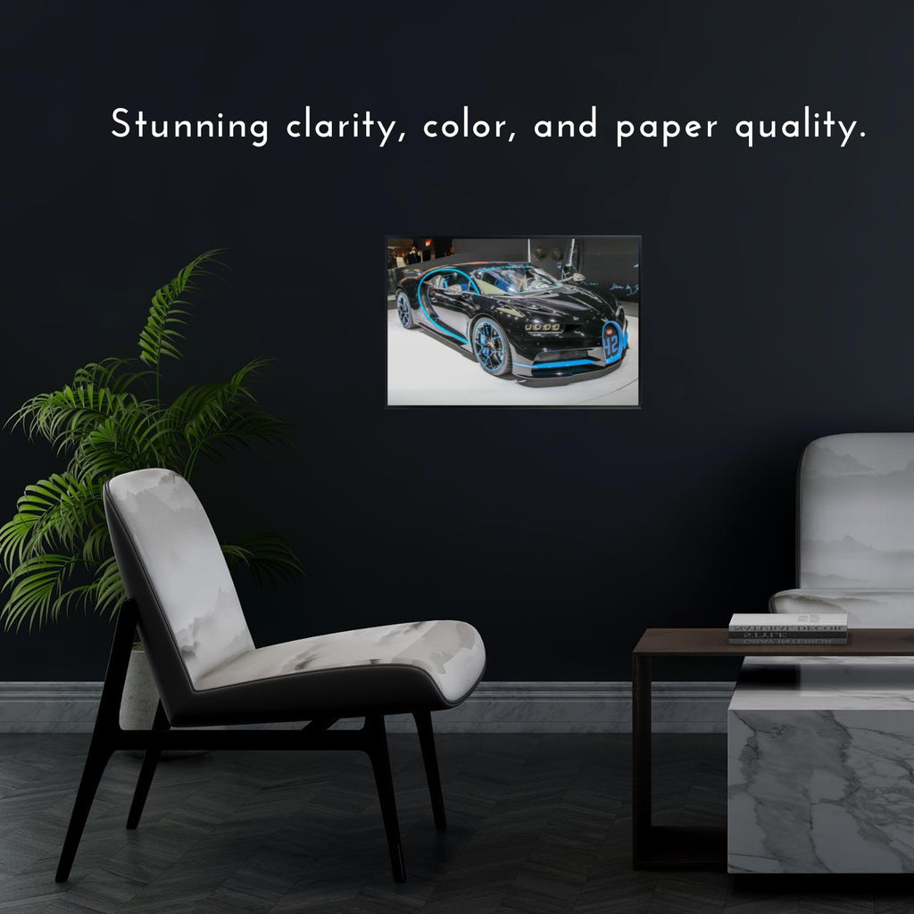 Blessed Posters Bugatti Chiron Wall Art – Modern Supercar Poster for Garage, Office, or Living Room – Luxury Hypercar Print – Automotive Decor Gift for Car Enthusiasts