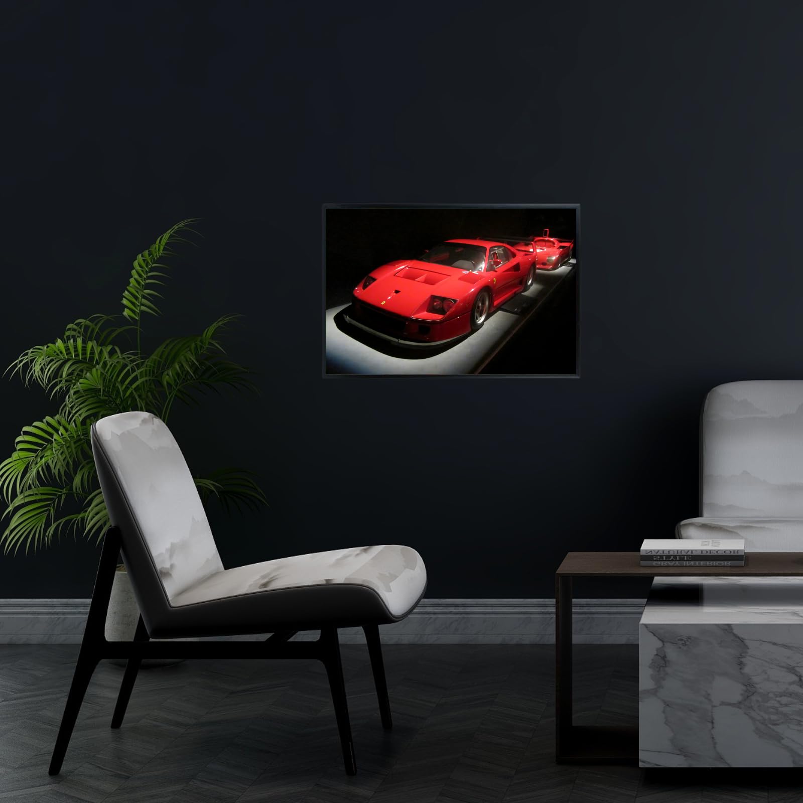 Blessed Posters Ferrari F40 Poster Luxury Classic Supercar Wall Art Print for Living Room Bedroom Office Garage Décor