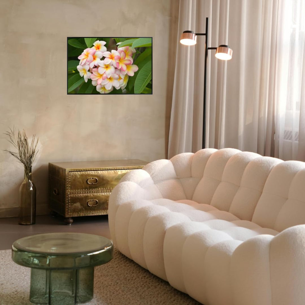 Pink Frangipani Wall Art Poster – Tropical Flower Print for Home Decor, Botanical Wall Art for Living Room, Bedroom, or Office – Aesthetic Floral Poster, Nature-Inspired Art Print
