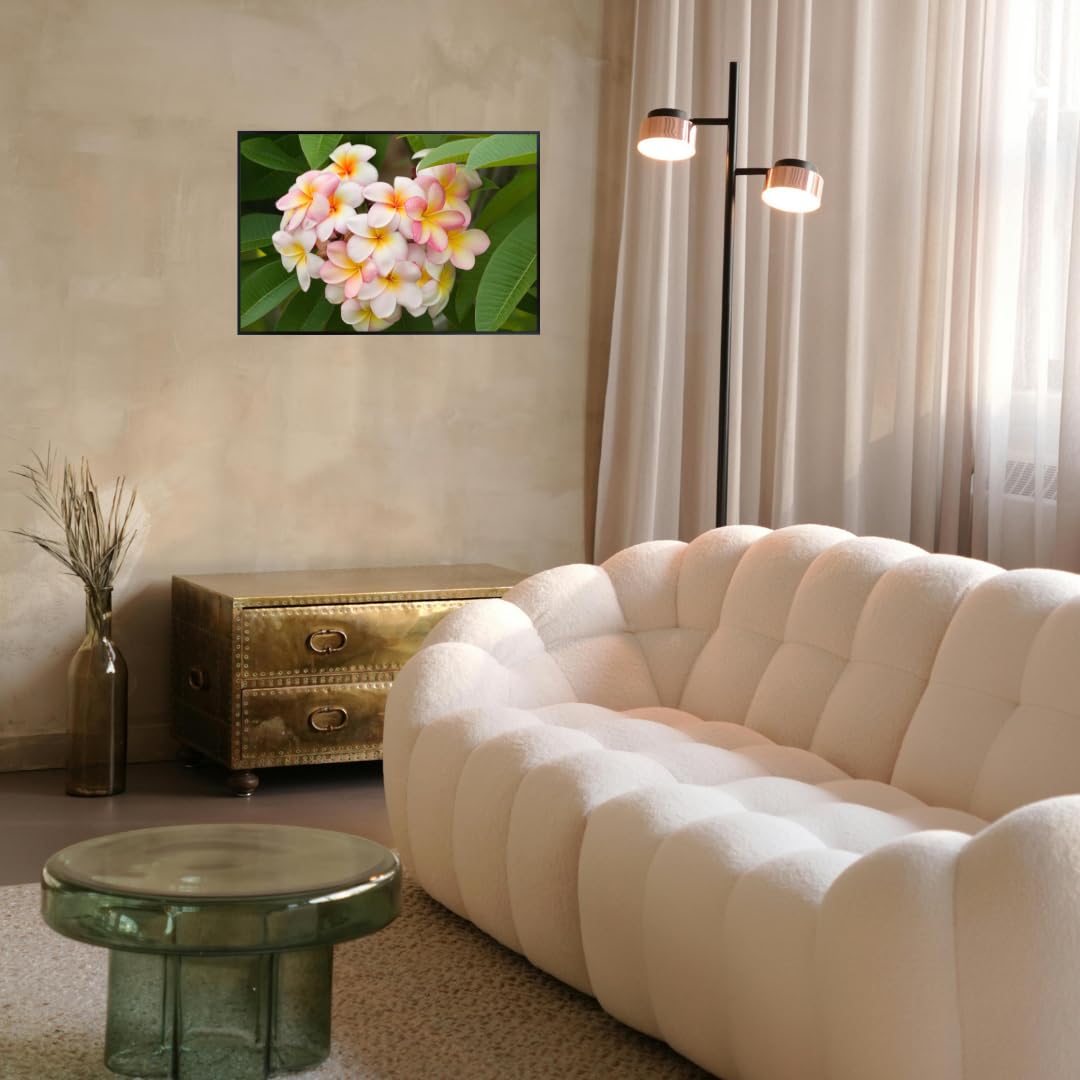Pink Frangipani Wall Art Poster – Tropical Flower Print for Home Decor, Botanical Wall Art for Living Room, Bedroom, or Office – Aesthetic Floral Poster, Nature-Inspired Art Print