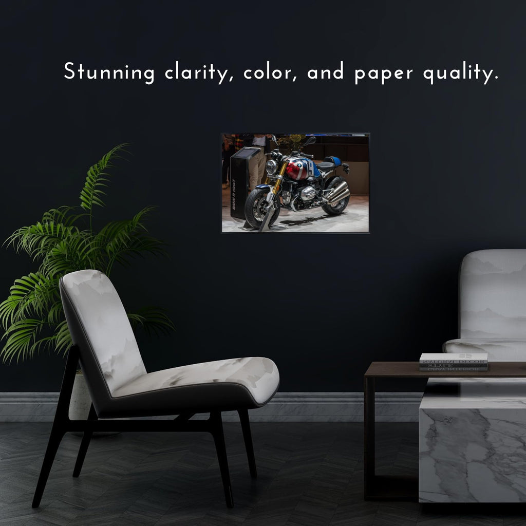 BMW R nineT Poster - Motorcycle Wall Art Decor for Garage, Living Room or Man Cave