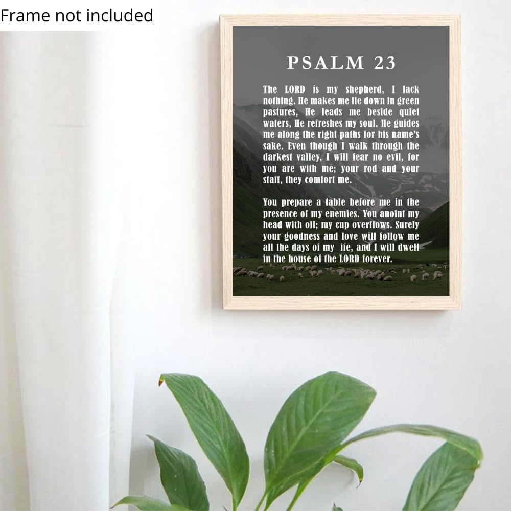 Psalm 23 Wall Art Poster Inspirational Bible Verse Print Christian Scripture Home Decor Religious Gift