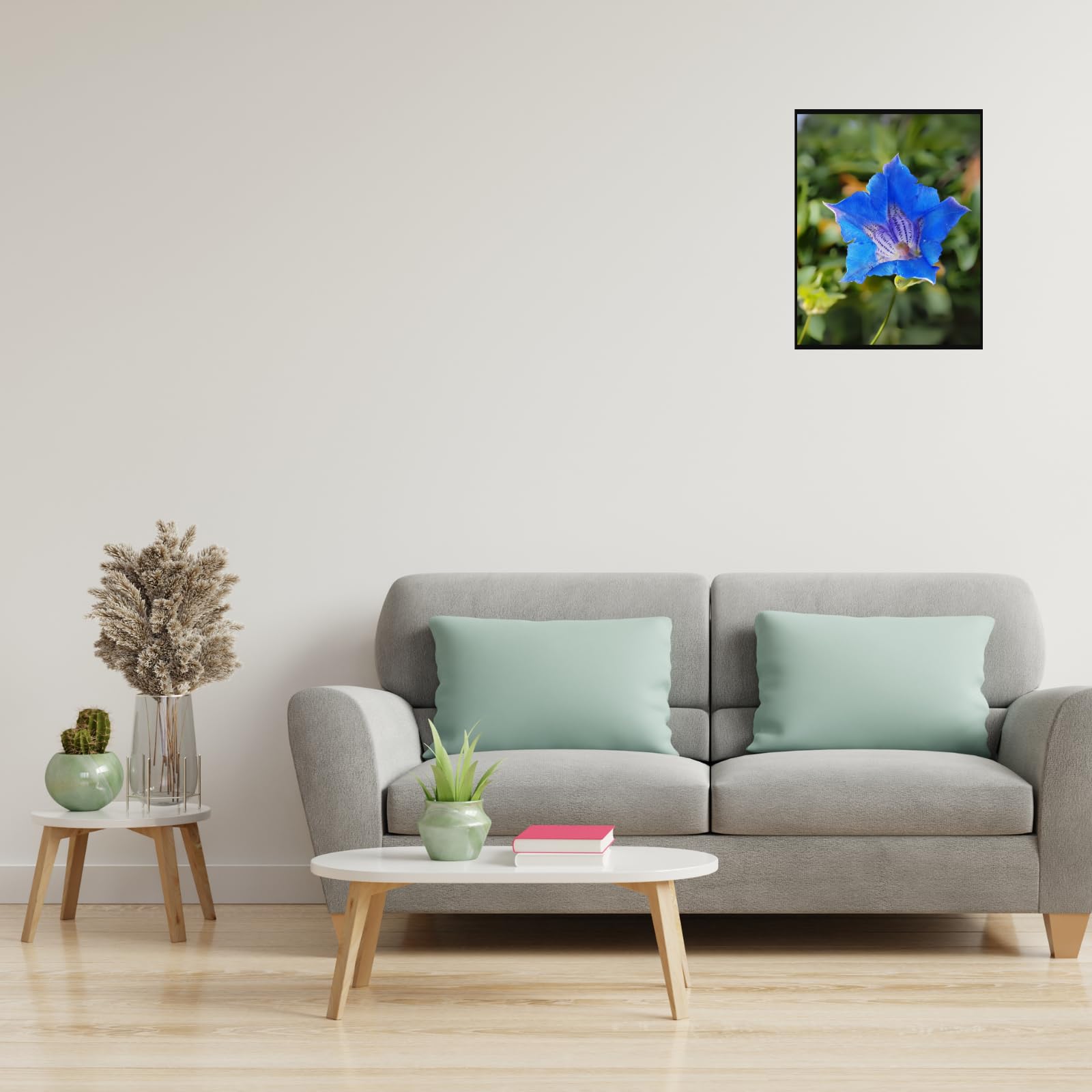 Gentiana Acaulis Botanical Poster – Vintage Flower Wall Art for Home Decor, Nature Illustration Art Print, Botanical Artwork for Living Room, Bedroom, Office