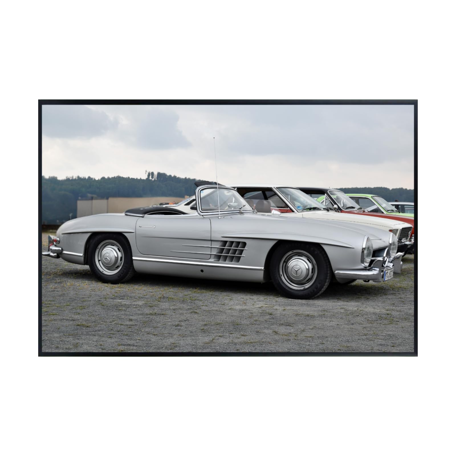 Blessed Posters Mercedes-Benz 300SL Gullwing Poster – Iconic Luxury Sports Car Wall Art Print – Classic Vintage Automotive Poster for Garage Office Bedroom Living Room