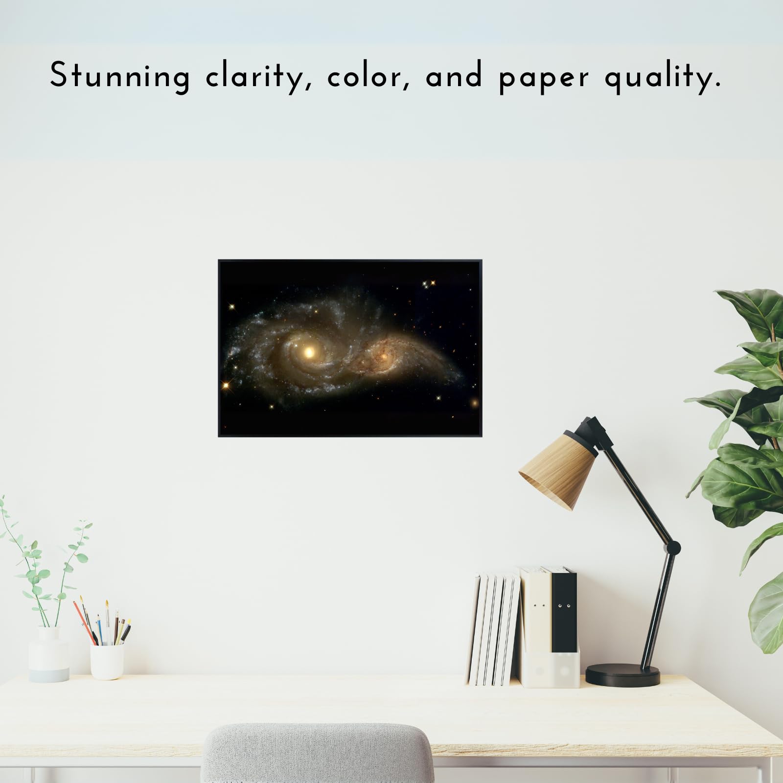 Blessed Posters NGC 2207 and IC 2163 Galaxy Collision Poster – Space Astronomy Wall Art Print for Home Office Bedroom Decor – Astrophotography Galaxy Artwork