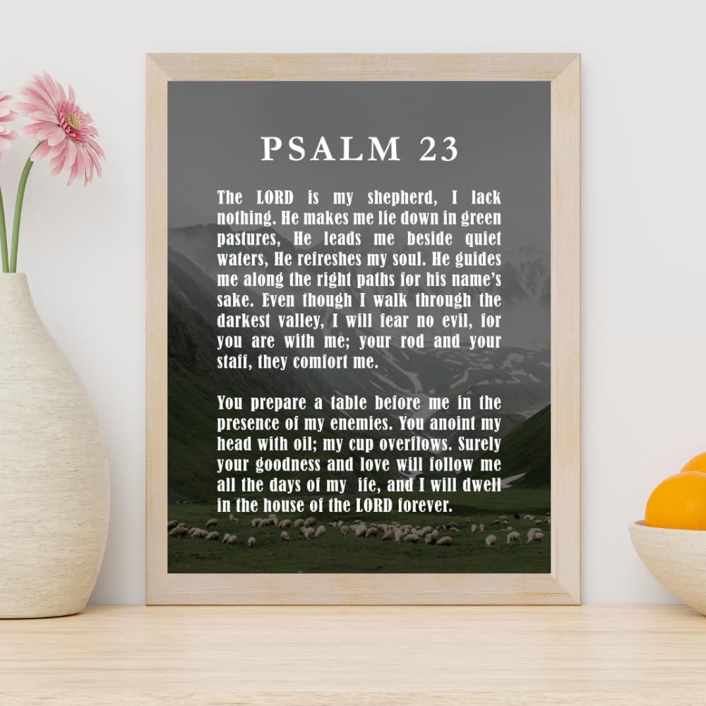 Psalm 23 Wall Art Poster Inspirational Bible Verse Print Christian Scripture Home Decor Religious Gift