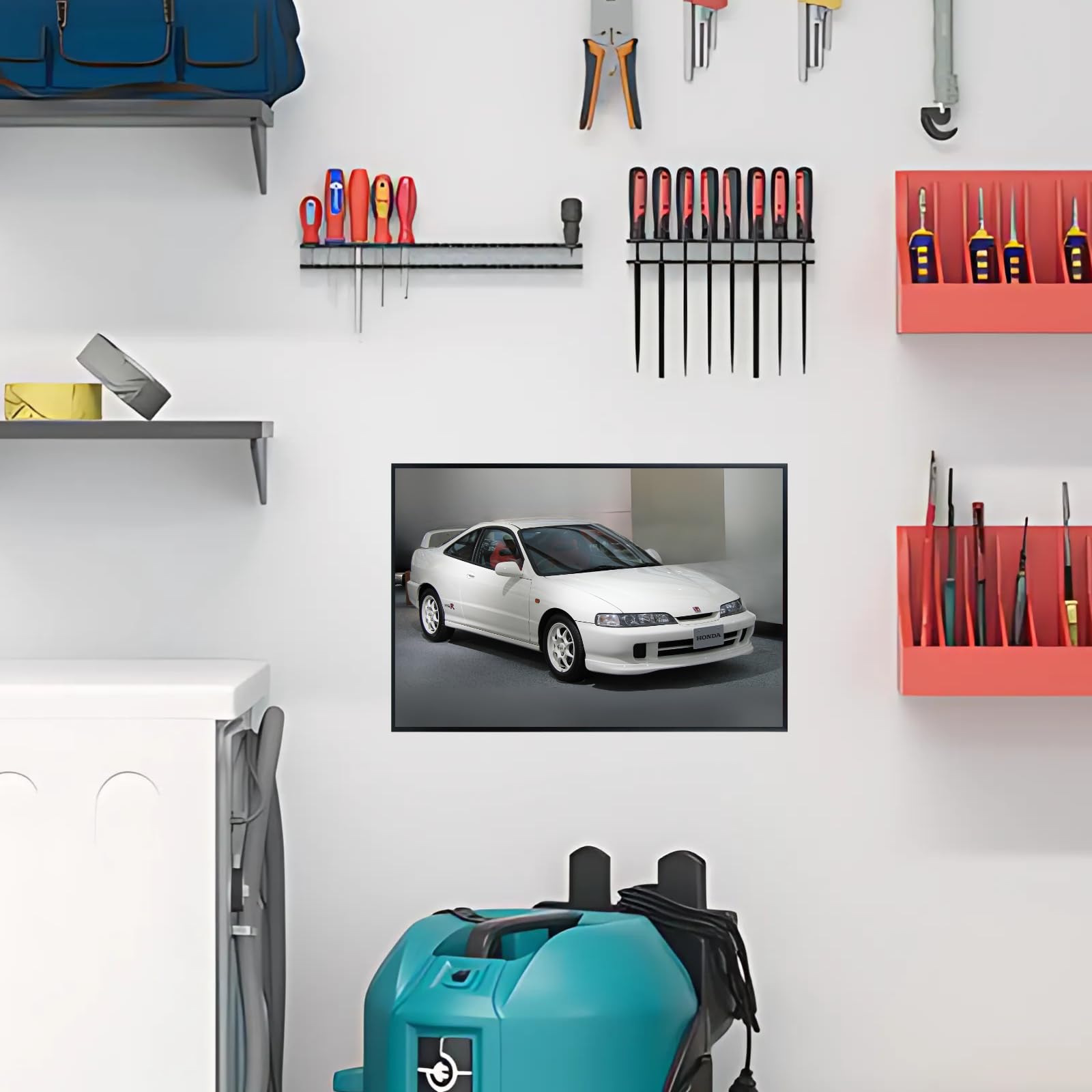 Blessed Posters Acura Integra Type R Poster – Classic Japanese Sports Car Wall Art Print for Garage Bedroom Office Living Room Retro Automotive Decor