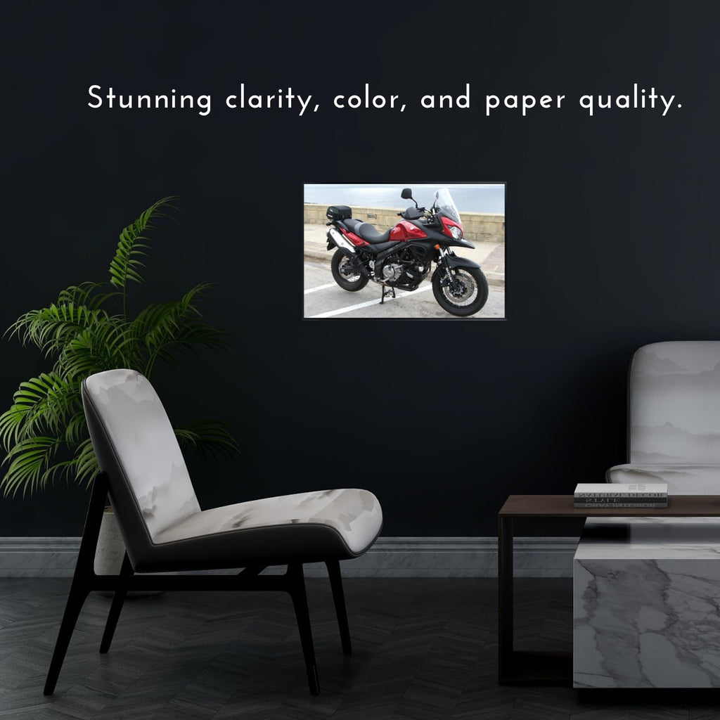 Suzuki V-Strom 650XT Motorcycle Poster - Adventure Sportbike Wall Art Print for Living Room, Office or Garage