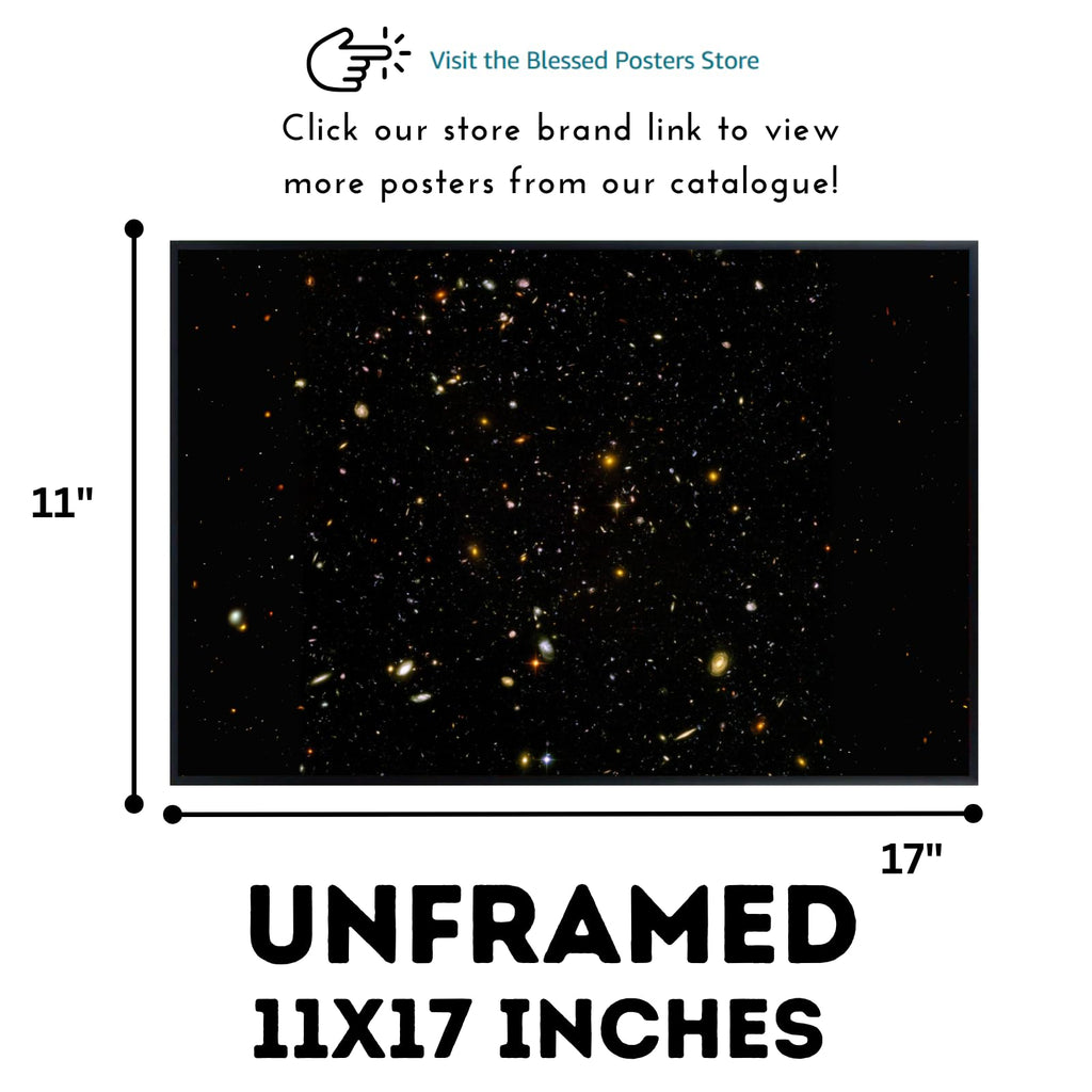 Blessed Posters Field of Galaxies Wall Art – Galaxy Night Sky Astronomy Print Space Photography Poster for Bedroom Living Room Home Office Decor