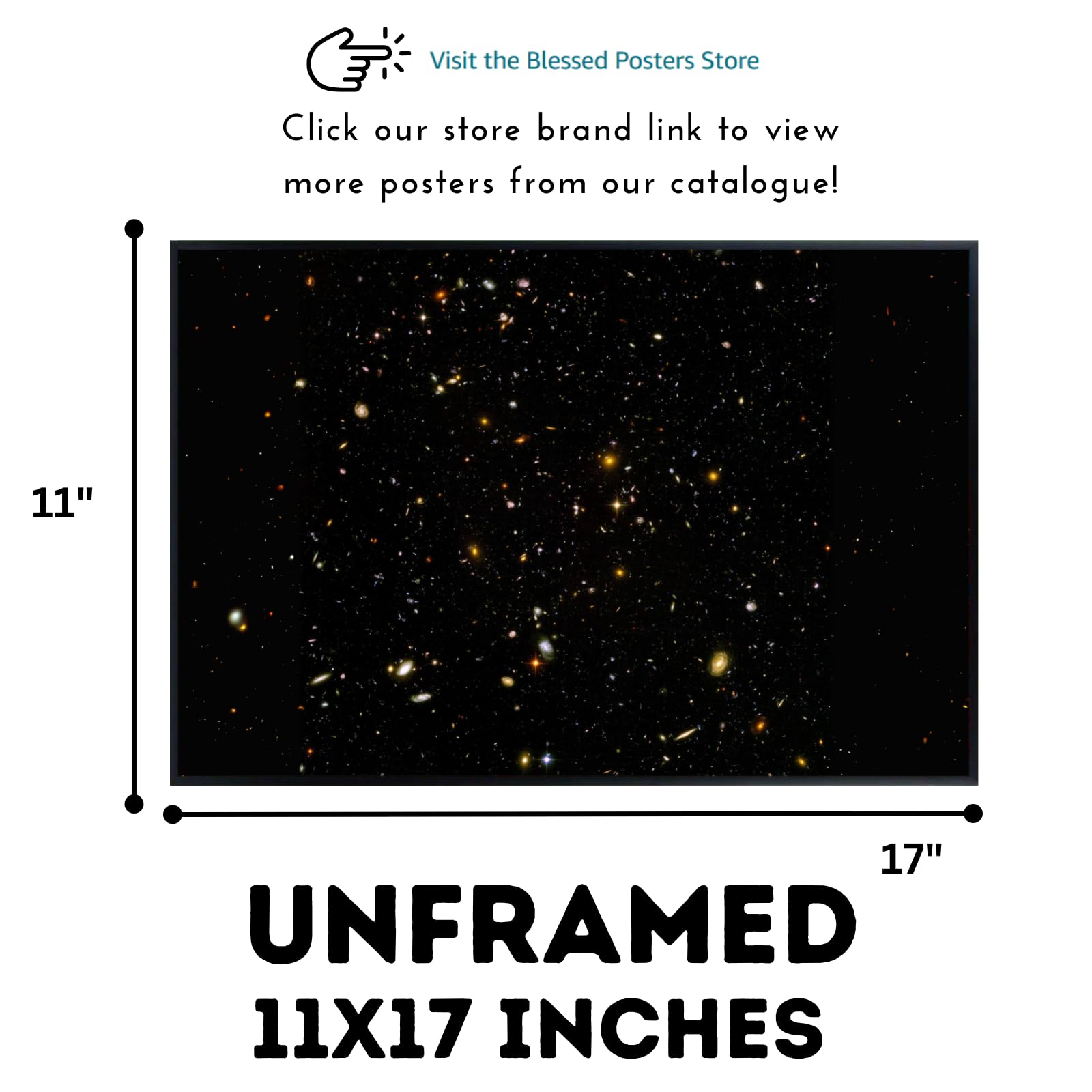 Blessed Posters Field of Galaxies Wall Art – Galaxy Night Sky Astronomy Print Space Photography Poster for Bedroom Living Room Home Office Decor