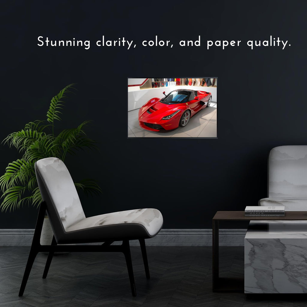 Blessed Posters Ferrari LaFerrari Wall Art – Iconic Italian Supercar Poster for Bedroom Living Room Office – Luxury Car Gift Décor