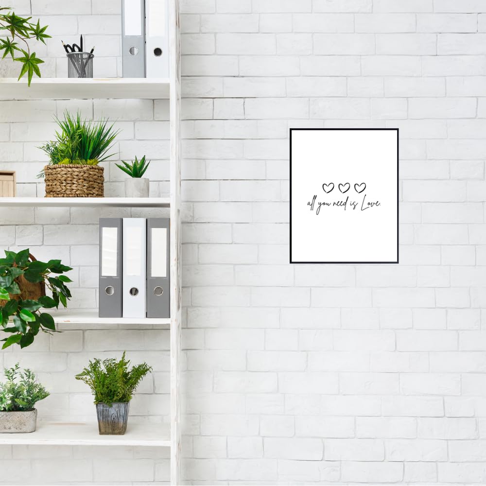 All You Need Is Love Positive Affirmation Wall Art Inspirational Poster Room Decor for Girls Women Bedroom Home