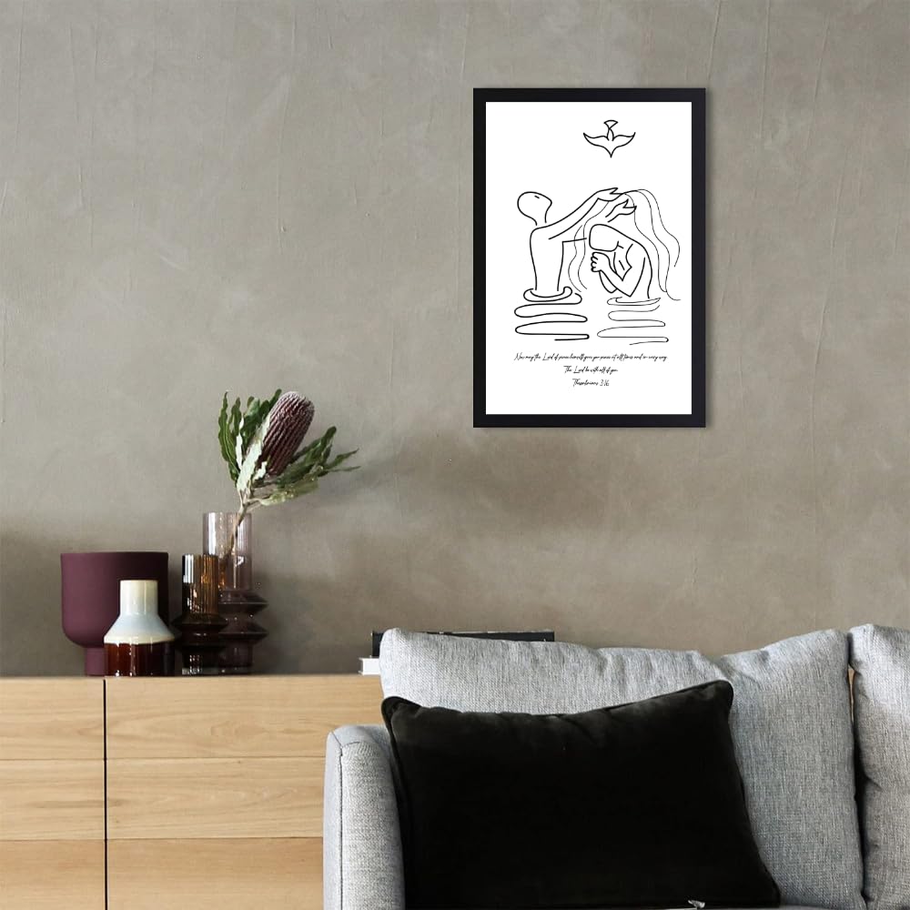 Thessalonians 3:16 Bible Verse Wall Art Poster – Christian Scripture Print – Religious Home Decor for Living Room Bedroom Office Church – Inspirational Christian Gift Decoration