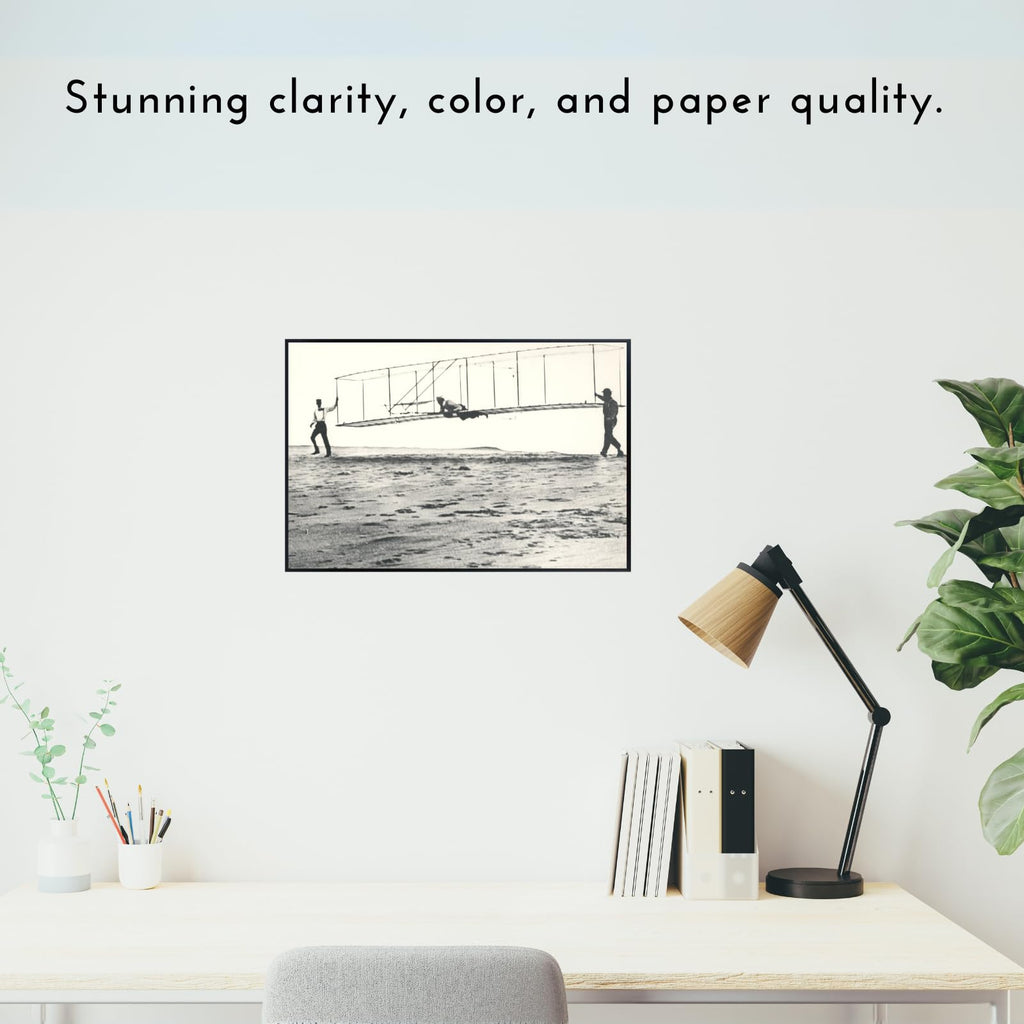Blessed Posters Wright Brothers Glider Tests Poster – Night Sky Wall Art Print for Home, Bedroom, Living Room, Office – Aviation and Space Photography Artwork