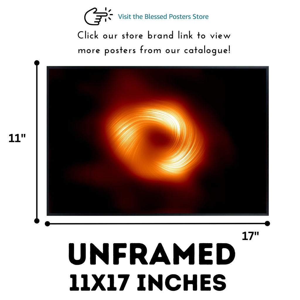 Blessed Posters Milky Way Supermassive Black Hole Wall Art – Galaxy Night Sky Astronomy Poster Space Photography Print for Bedroom Living Room Home Office Decor