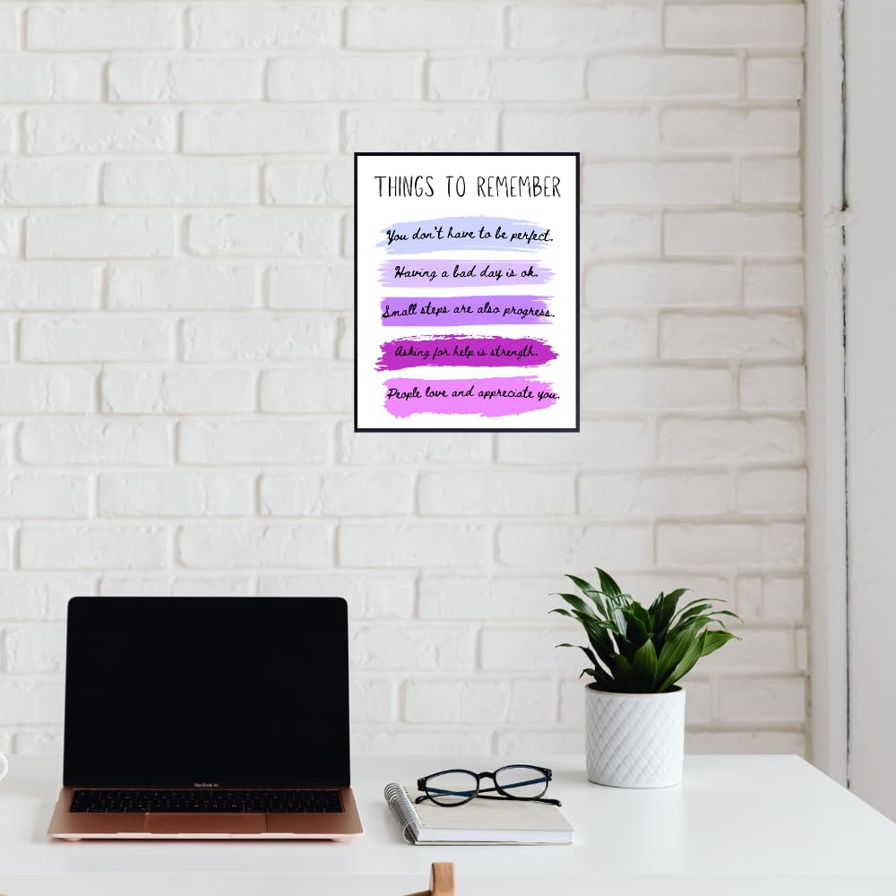 Things to Remember Wall Art Print - Positive Affirmation Poster - Inspirational Quote Decor for Bedroom Living Room Office - Motivational Gifts for Women Girls