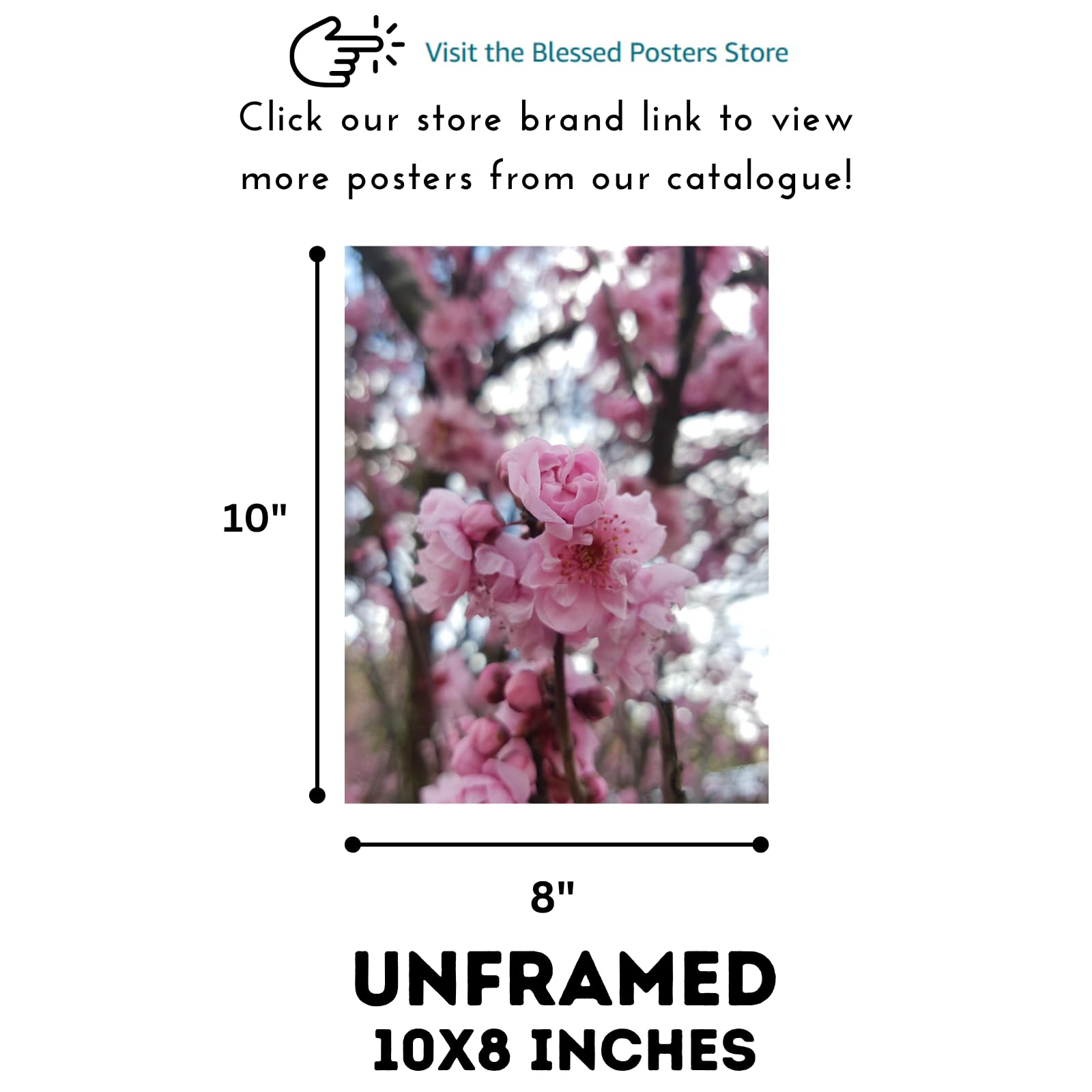 Cherry Blossoms Poster | Elegant Floral Wall Art for Bedroom, Living Room & Office | Botanical Nature Print for Modern Home Decor
