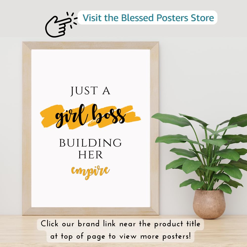 Girl Boss Wall Art Motivational Poster Positive Quote Affirmation Wall Decor Home Office Decoration Gifts for Girls