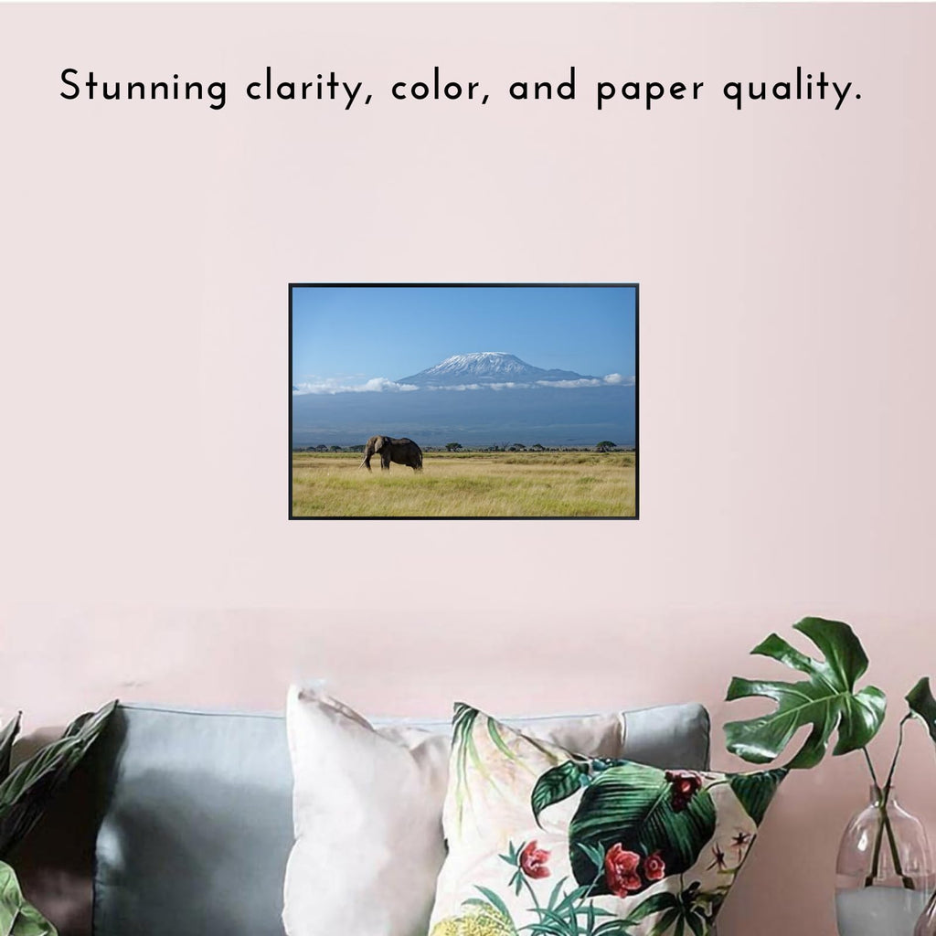 Alone Elephant Artwork Poster – Nature Wildlife Wall Print for Bedroom, Living Room, or Office Décor