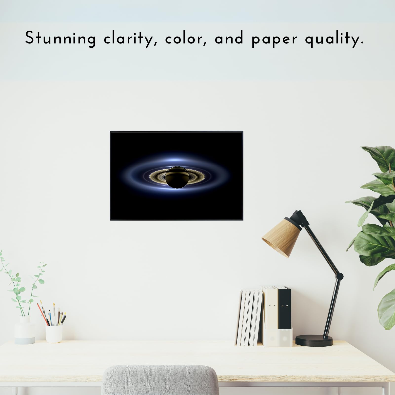 Blessed Posters Saturn Poster – Night Sky Wall Art Print for Bedroom, Living Room, Office, or Home Decor – Space Astronomy Photography Artwork