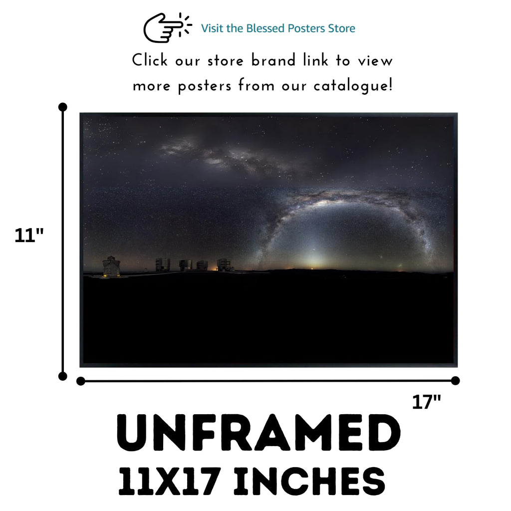 Blessed Posters Milky Way Poster – Night Sky Wall Art for Bedroom Living Room Office or Home Decor – Space Astronomy Print