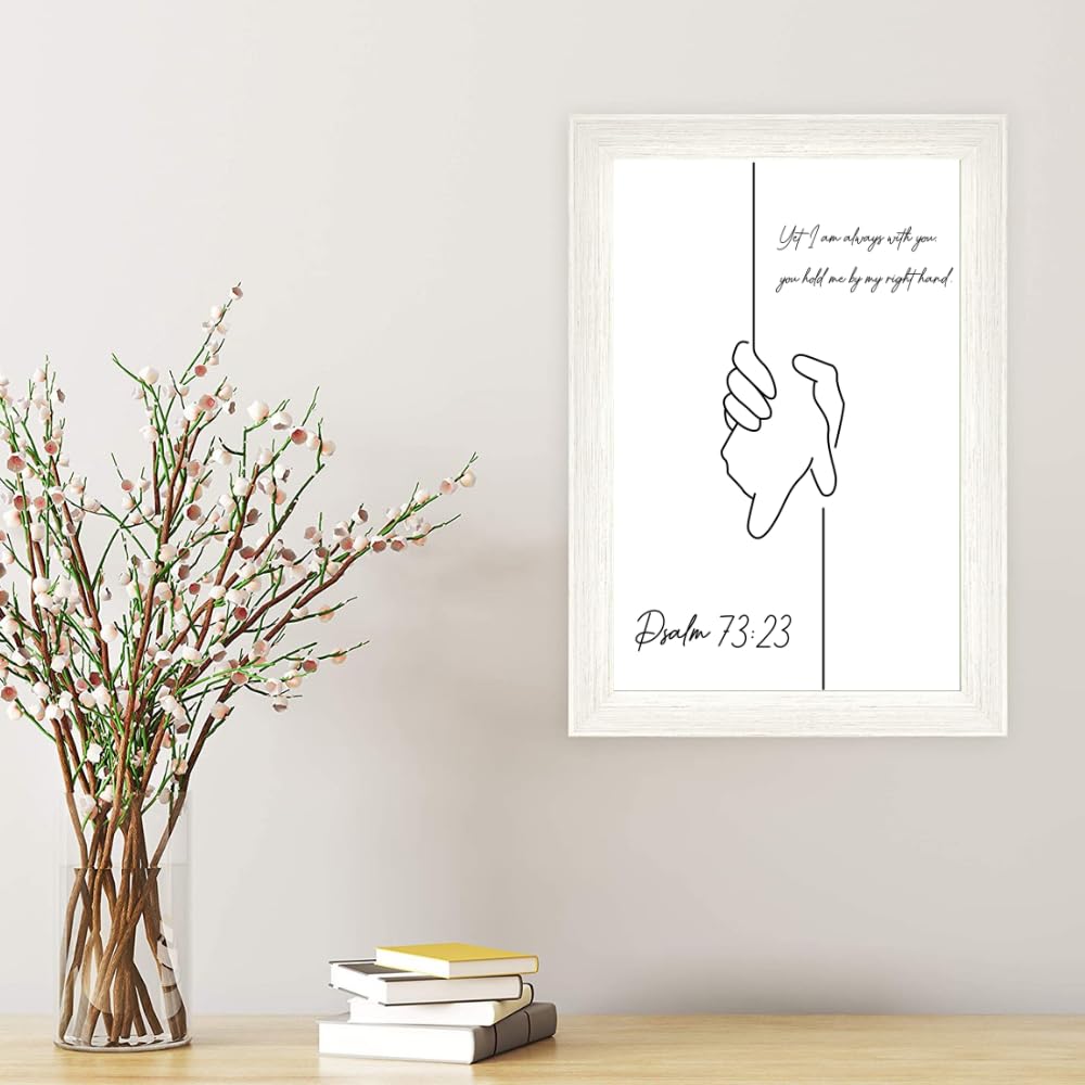 Blessed Wall Art Poster Psalm 73:23 Scripture Print Christian Home Decor Religious Gift Inspirational Bible Verse Decoration