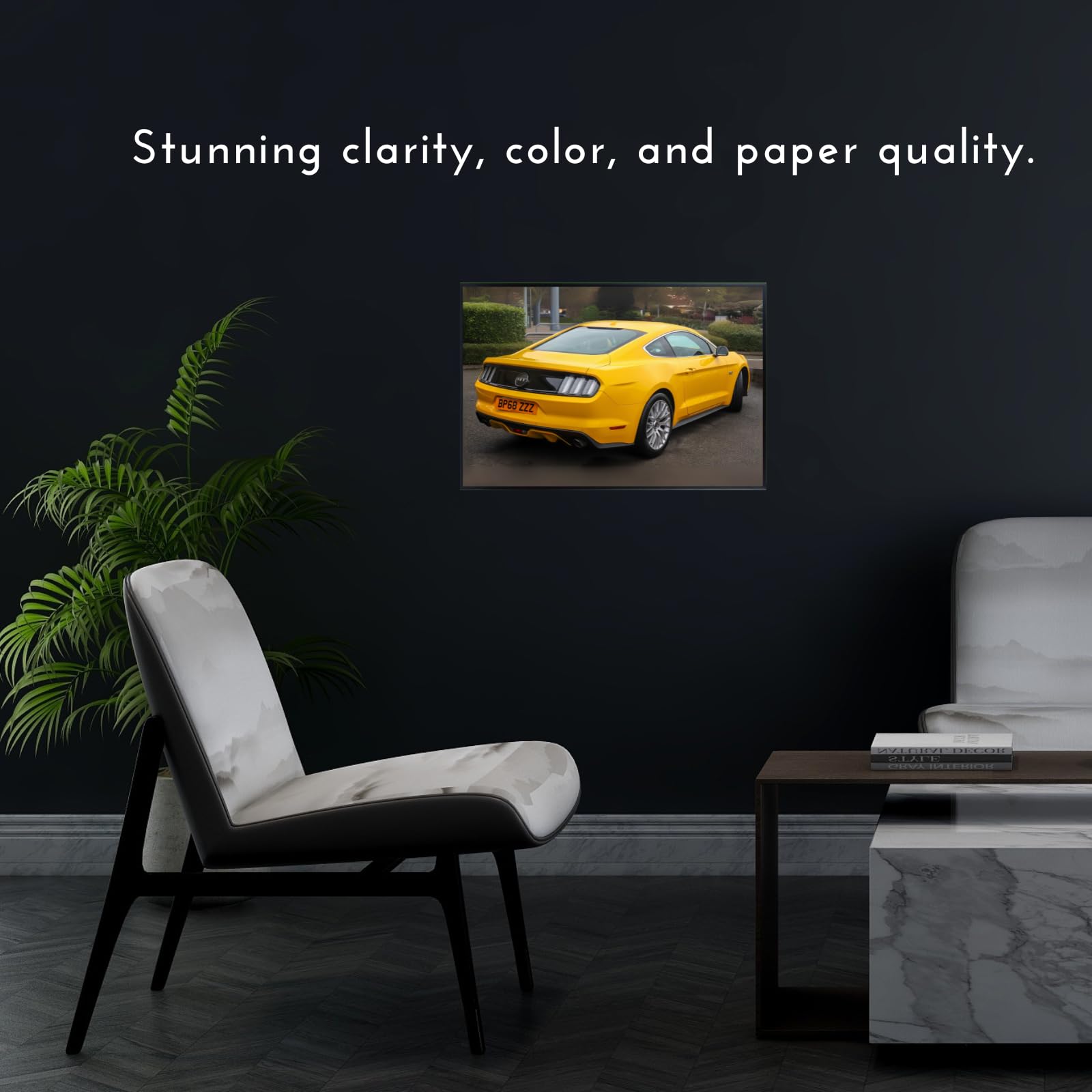 Blessed Posters Ford Mustang Boss 429 Wall Print – Vintage Muscle Car Poster for Garage Office Bedroom Living Room Décor – Classic Car Gift