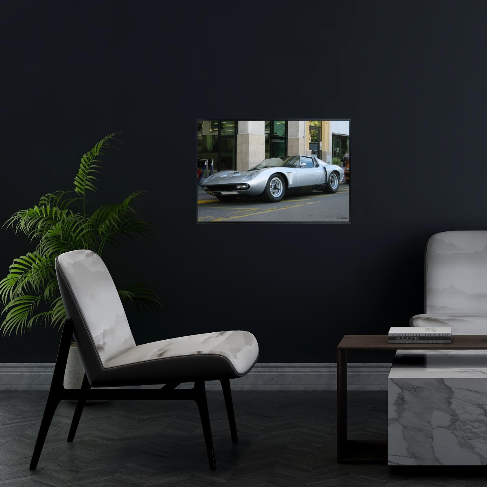 Blessed Posters Lamborghini Miura Poster Classic Italian Supercar Wall Art Print Garage Office Bedroom Living Room Décor